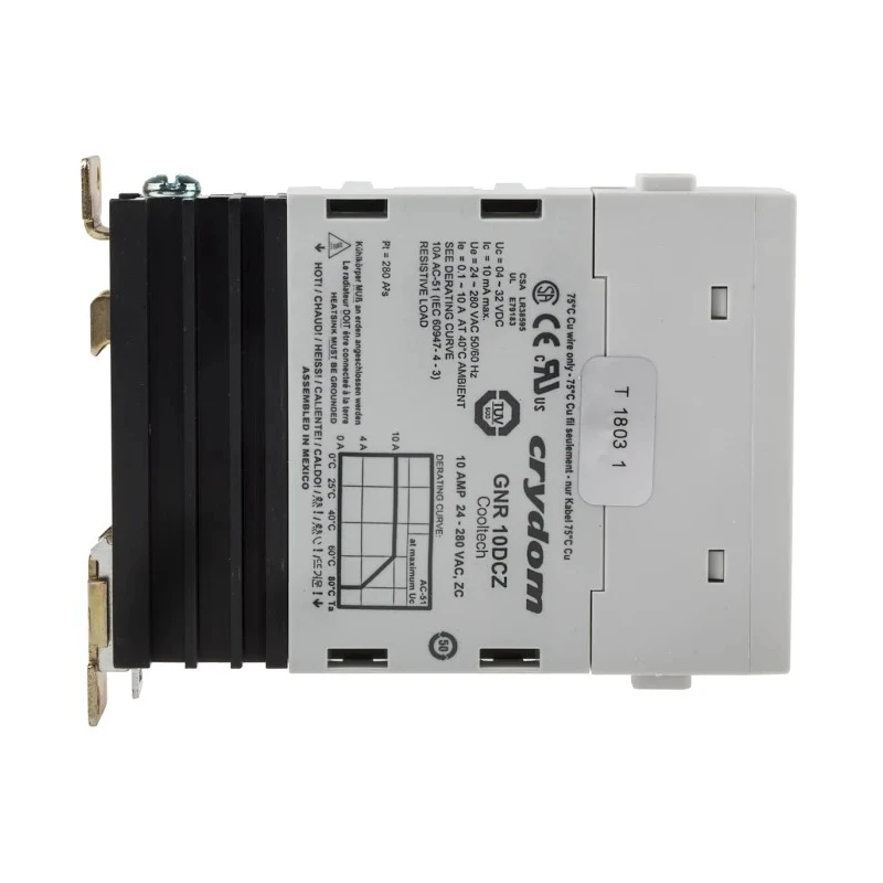 Crydom Solid State Relay 10 A Load, 32 V DC Load, DIN Rail Mount, Screw Terminal, GNR10DCZ