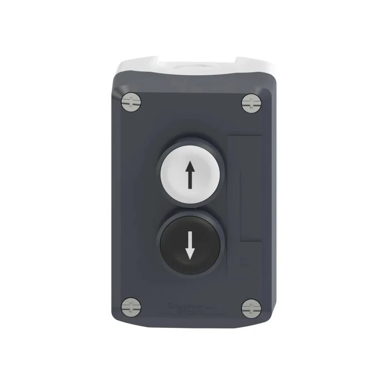 Schneider Electric Spring Return Enclosed Push Button DPST Polycarbonate Grey Enclosure 1 Cutout IP66 IP67 IP69K XALD222