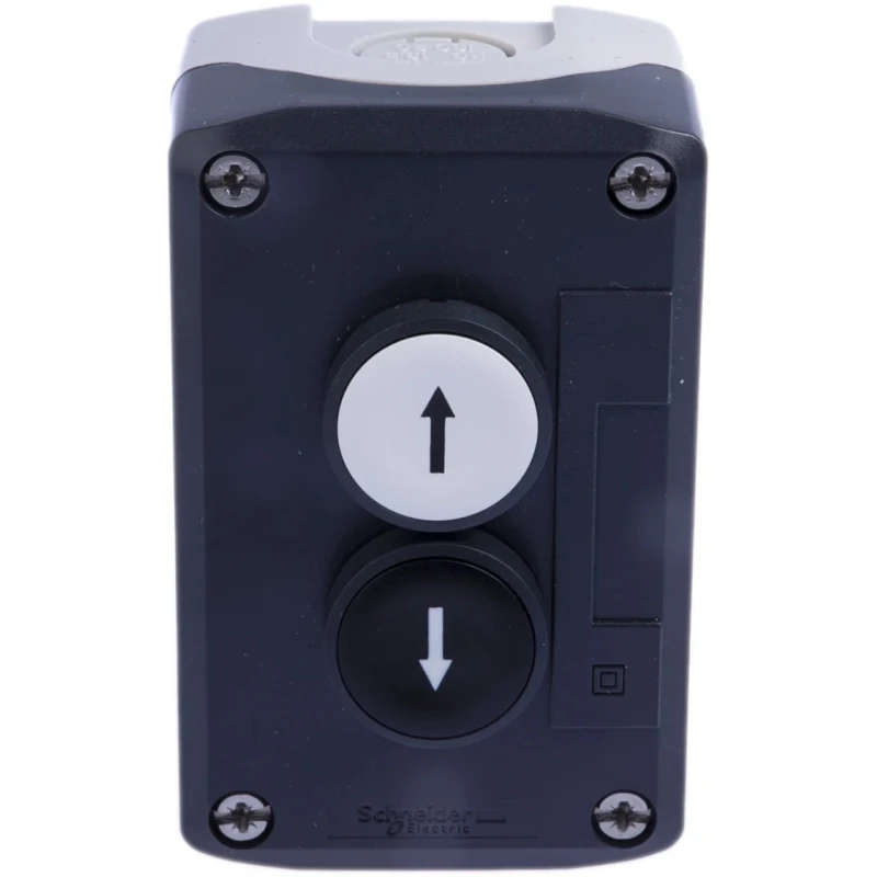 Schneider Electric Spring Return Enclosed Push Button DPST Polycarbonate Grey Enclosure 1 Cutout IP66 IP67 IP69K XALD222