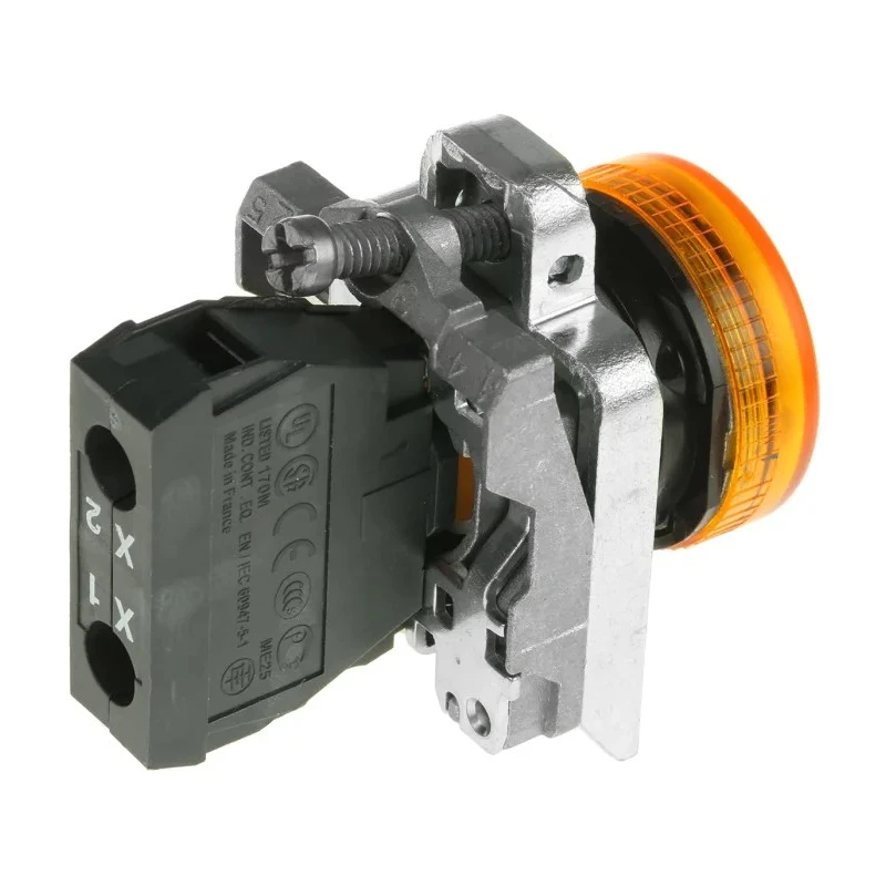 Schneider Electric Panel Mount Orange LED Pilot Light Harmony XB4, 22 mm Cutout Diameter, 250V Electrical Pilot XB4BV65