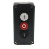 Schneider Electric Spring Return Enclosed Push Button Control Station SPST, Polycarbonate, 3 Cutouts, IP67 XALD324