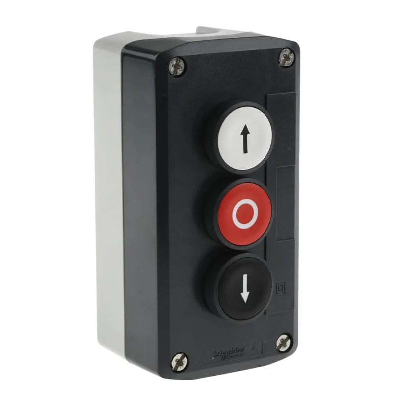 Schneider Electric Spring Return Enclosed Push Button Control Station SPST, Polycarbonate, 3 Cutouts, IP67 XALD324