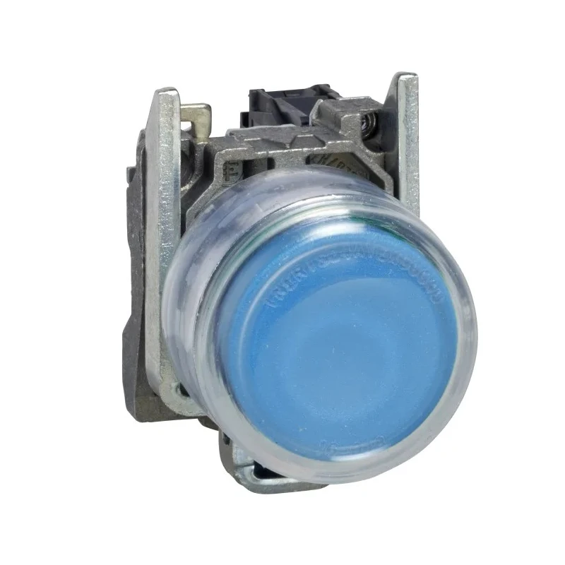 Telemecanique Harmony XB4 Series Push Button Switch Spring Return Panel Mount 22 mm Cutout SPST Blue LED IP66 IP67 XB4BP61