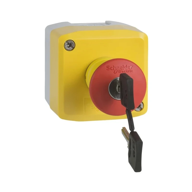 Schneider Electric Harmony Series Key Release Emergency Stop Push Button Surface Mount 1 NO/2 NC IP66 IP67 IP69K XALK188G