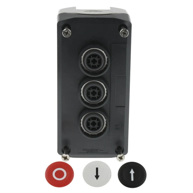 Schneider Electric Spring Return Enclosed Push Button Control Station SPST, Polycarbonate, 3 Cutouts, IP67 XALD324