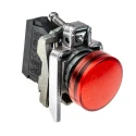 Schneider Electric Panel Mount Red LED Pilot Light Harmony XB4 22 mm Cutout 240V AC Metal Body XB4BVM4