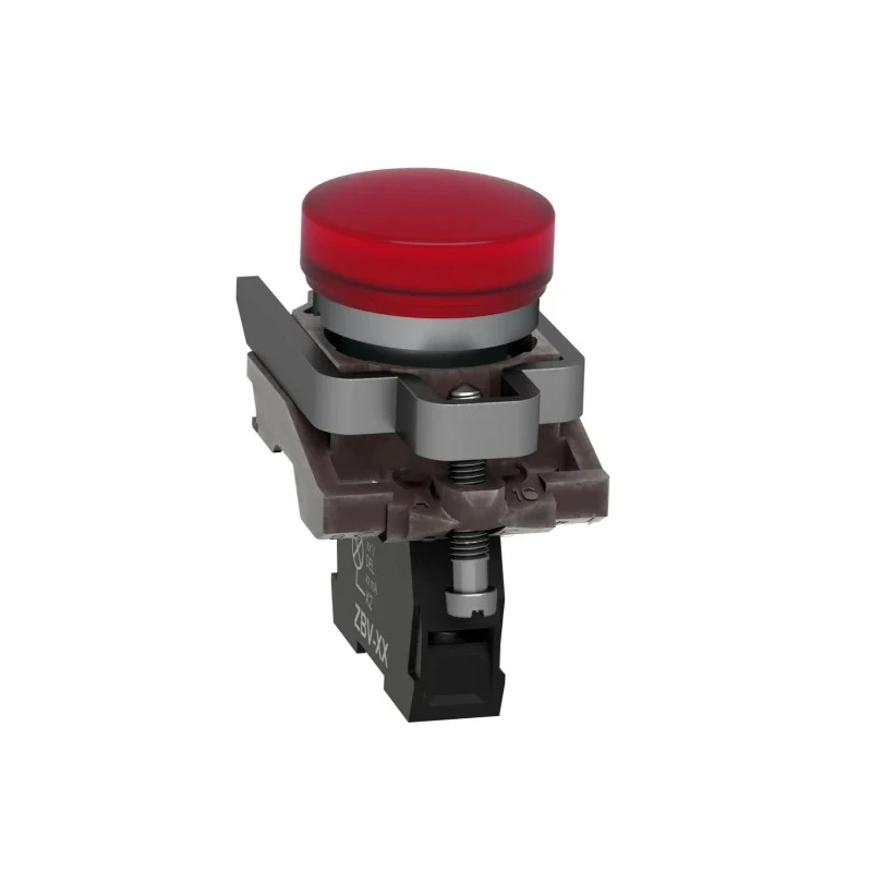Schneider Electric Panel Mount Red LED Pilot Light Harmony XB4 22 mm Cutout 240V AC Metal Body XB4BVM4