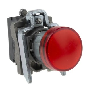 Schneider Electric Panel Mount Red LED Pilot Light 24V AC/DC, 22 mm Cutout, IP66/IP67/IP69/IP69K Protection XB4BVB4