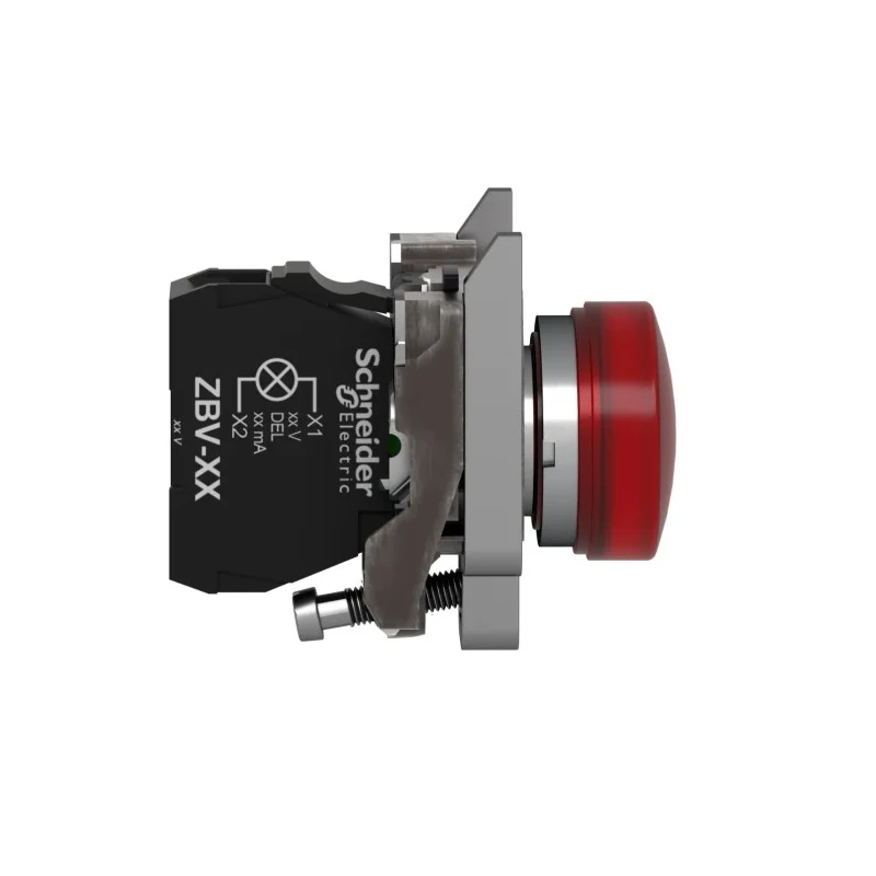 Schneider Electric Panel Mount Red LED Pilot Light 24V AC/DC, 22 mm Cutout, IP66/IP67/IP69/IP69K Protection XB4BVB4