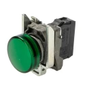 Schneider Electric Panel Mount Green LED Pilot Light Harmony XB4, 22 mm Cutout, 24 V AC/DC, Metal Body, IP66 IP67 XB4BVB3