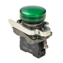 Schneider Electric Panel Mount Green LED Pilot Light Harmony XB4, 22 mm Cutout, 24 V AC/DC, Metal Body, IP66 IP67 XB4BVB3