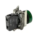 Schneider Electric Panel Mount Green LED Pilot Light Harmony XB4, 22 mm Cutout, 24 V AC/DC, Metal Body, IP66 IP67 XB4BVB3