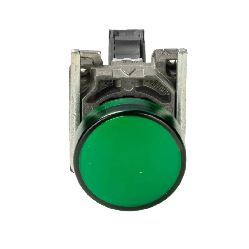Schneider Electric Panel Mount Green LED Pilot Light Harmony XB4, 22 mm Cutout, 24 V AC/DC, Metal Body, IP66 IP67 XB4BVB3