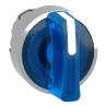 Schneider Electric Harmony Series 3 Position Illuminated Selector Switch Head 22 mm Cutout Blue Handle IP67 IP69 ZB4BK1363