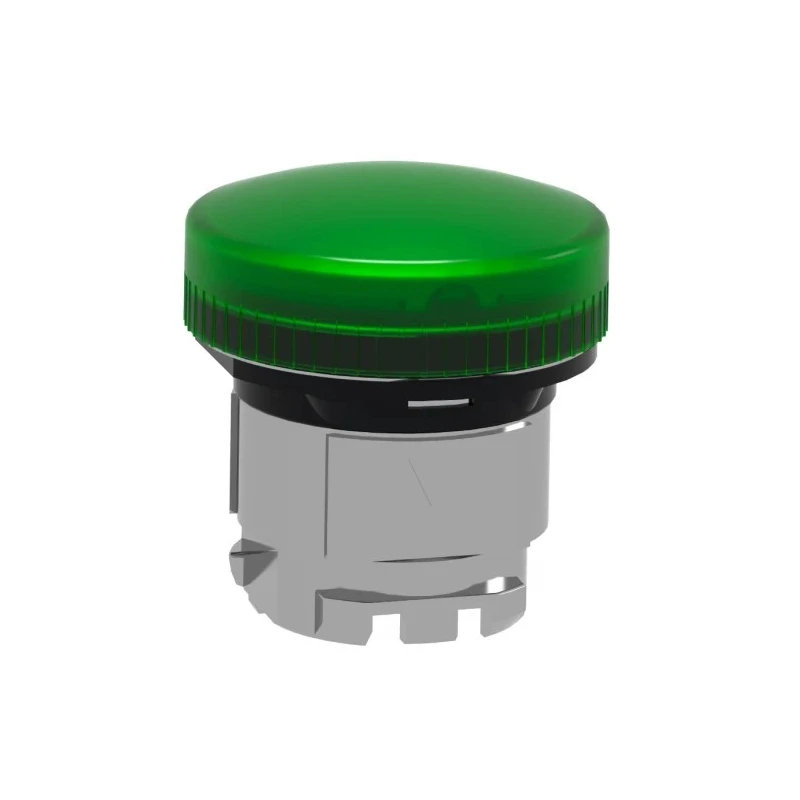 Schneider Electric Green Pilot Light Head Round Shape Panel Mount 22mm Cutout IP66 IP67 IP69K Harmony Series ZB4BV03