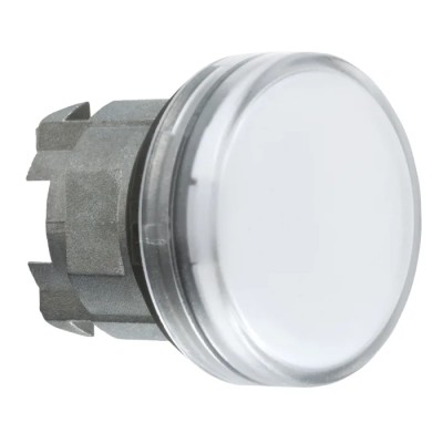 Schneider Electric White Round Pilot Light Head 22 mm Cutout Diameter Panel Mount IP67 IP66 IP69K Harmony XB4 Series ZB4BV013