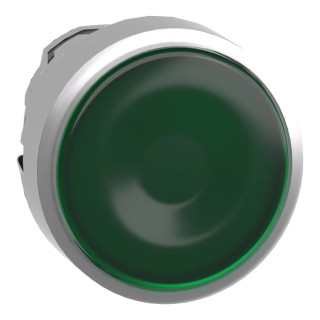 Schneider Electric Harmony XB4 Series Green Spring Return Push Button Head, 22 mm Cutout, Metal, IP69K IP67 IP66 ZB4BW333