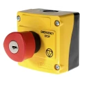BACO LBX1 Series Key Release Emergency Stop Push Button Surface Mount, 22 mm Cutout, 2 NC Contacts, IP66 