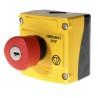 BACO LBX1 Series Key Release Emergency Stop Push Button Surface Mount, 22 mm Cutout, 2 NC Contacts, IP66