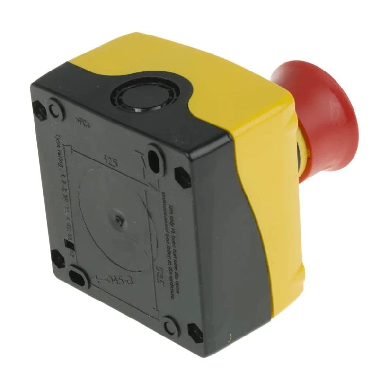 BACO LBX1 Series Pull Release Emergency Stop Push Button, Surface Mount, 22mm Cutout, 2 NC, IP66 LBX1