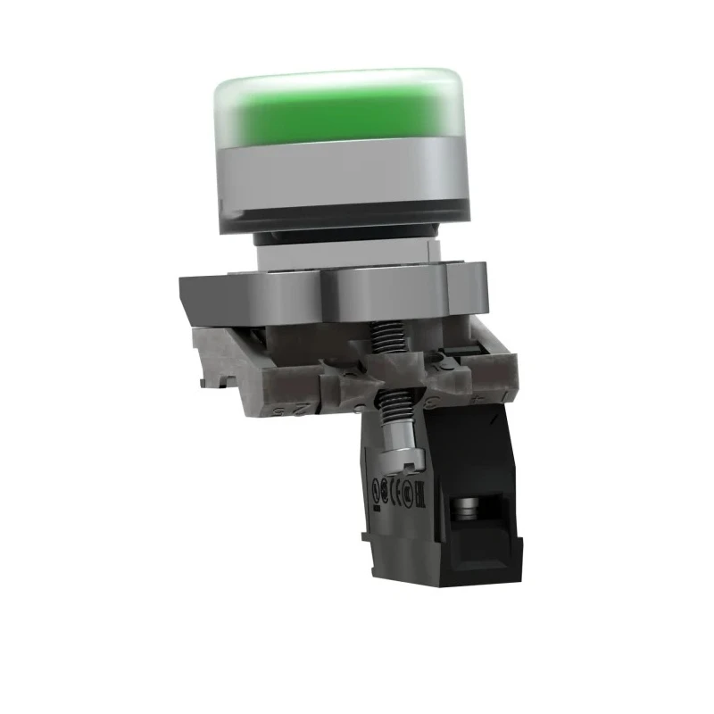 Schneider Electric Harmony XB4 Series Push Button Switch, Spring Return, Panel Mount, Green LED, 22 mm Cutout, SPST XB4BP31