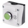 BACO Spring Return Push Button Control Station, Plastic Enclosure, Green, IP66 LBX10110