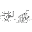 FlexLink Aluminium M8 Parallel Connector for Strut Profile 44 x 48 mm, Groove Size 11 mm XC XCFP 75