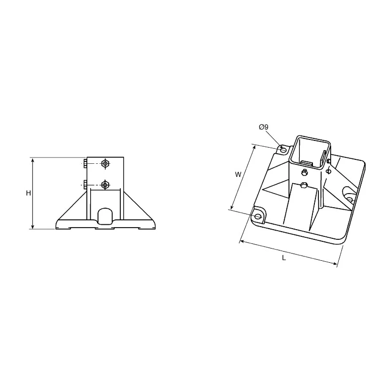 FlexLink Heavy Duty Foot Plate 11 mm Groove Compatible with 44 x 48 mm Strut Profile XCFF 64X210