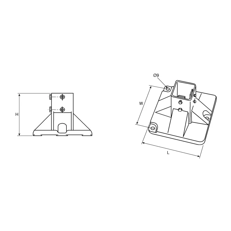 FlexLink Heavy Duty Foot Plate 11 mm Groove Compatible with 44 x 48 mm Strut Profile XCFF 64X210