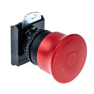 BACO Red Pull Release Push Button Head, 22 mm Cutout Diameter, Round Shape, Plastic Material, IP66 Rated 