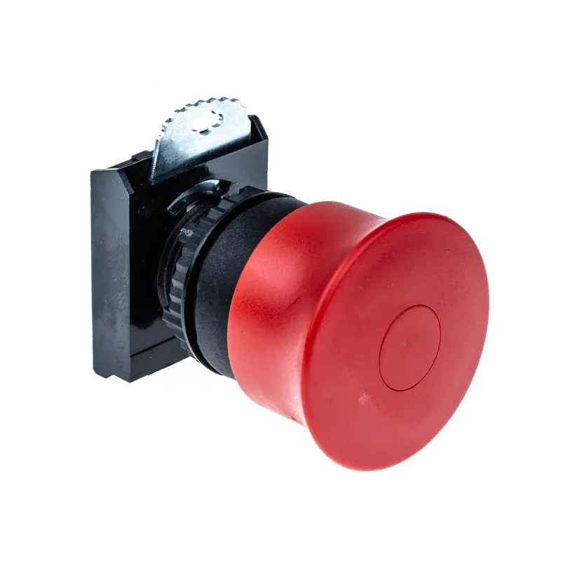 BACO Red Pull Release Push Button Head, 22 mm Cutout Diameter, Round Shape, Plastic Material, IP66 Rated 