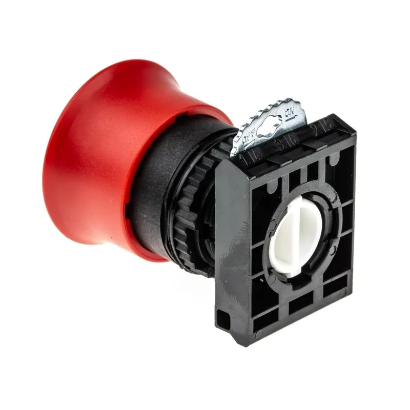 BACO Red Pull Release Push Button Head, 22 mm Cutout Diameter, Round Shape, Plastic Material, IP66 Rated 