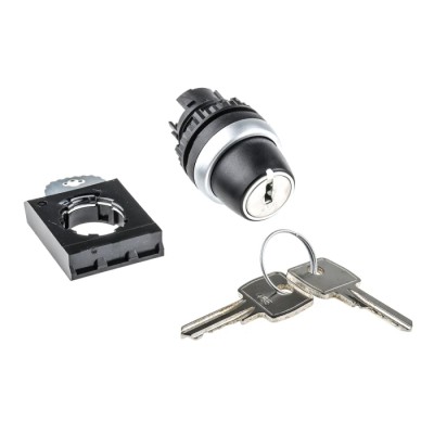 BACO 2-Position Key Switch Head, Latching Operation, 22 mm Cutout L21LA00