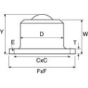 ALWAYSE Ball Transfer Unit 4-Hole Flange Mount Steel Case and Ball, 38.1 mm Diameter 7151