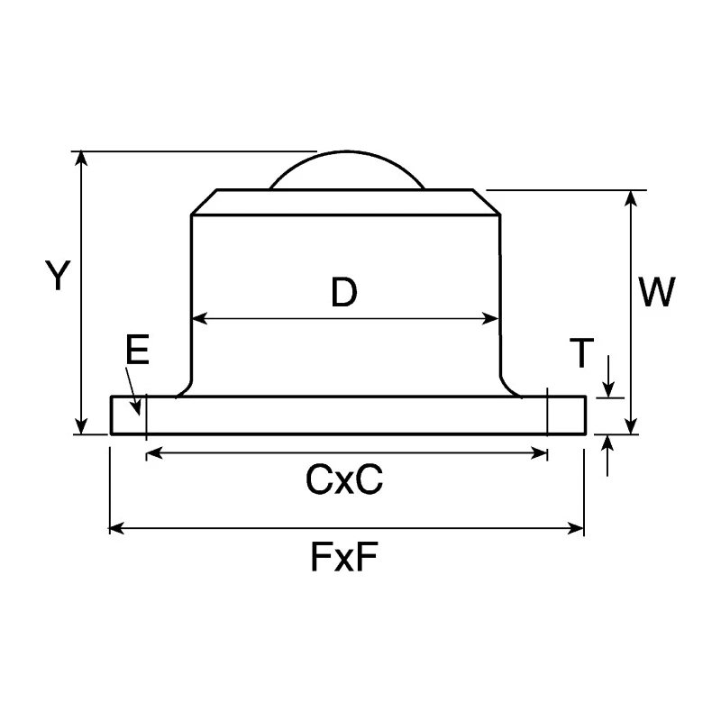 ALWAYSE Ball Transfer Unit 4-Hole Flange Mount Steel Case and Ball, 38.1 mm Diameter 7151