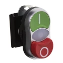 BACO Green, Red Spring Return Push Button Head, 22 mm Cutout Diameter, Round Plastic, IP66 L61QK21