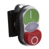BACO Green, Red Spring Return Push Button Head, 22 mm Cutout Diameter, Round Plastic, IP66 L61QK21