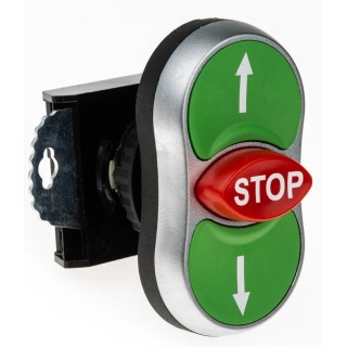 BACO Green, Red Spring Return Push Button Head 22 mm Cutout IP66 L61BA22