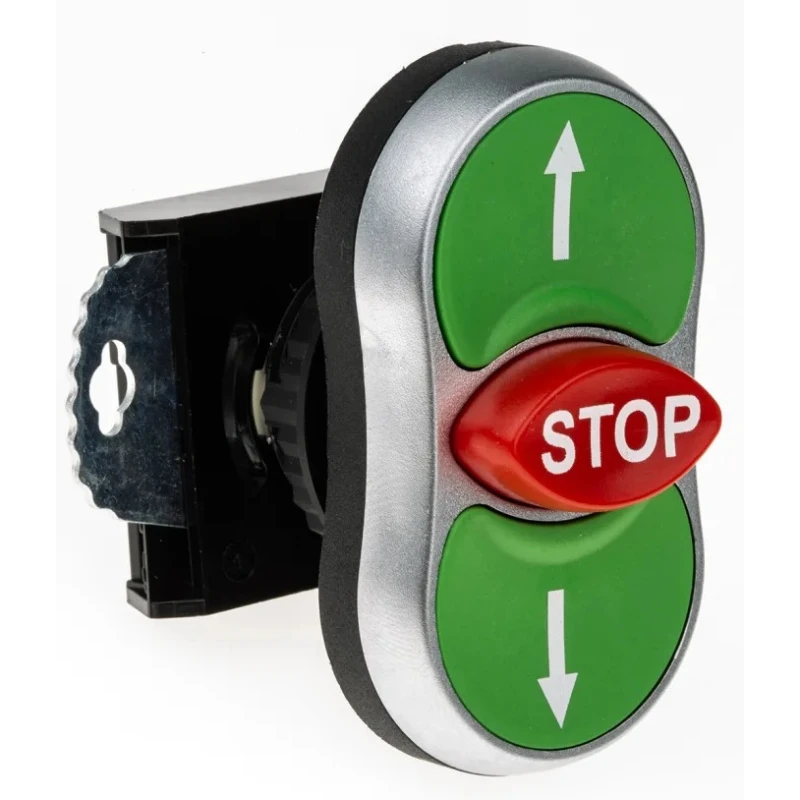 BACO Green, Red Spring Return Push Button Head 22 mm Cutout IP66 L61BA22