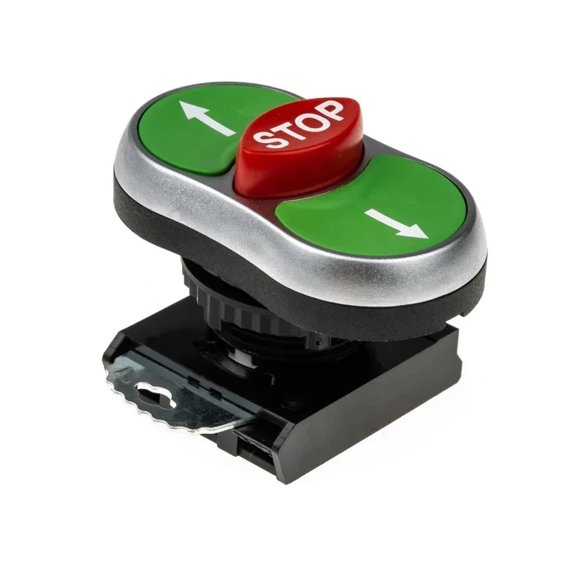 BACO Green, Red Spring Return Push Button Head 22 mm Cutout IP66 L61BA22