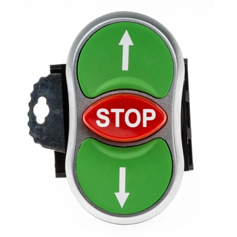 BACO Green, Red Spring Return Push Button Head 22 mm Cutout IP66 L61BA22