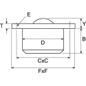 ALWAYSE Ball Transfer Unit Steel Case with 38.1 mm Ball Diameter, Flange Mount, 1000 kg Load Capacity 7152