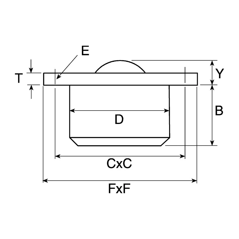 ALWAYSE Ball Transfer Unit Steel Case with 38.1 mm Ball Diameter, Flange Mount, 1000 kg Load Capacity 7152