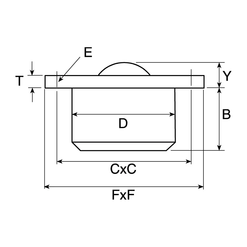 ALWAYSE Ball Transfer Unit Steel Case with 38.1 mm Ball Diameter, Flange Mount, 1000 kg Load Capacity 7152