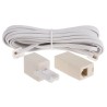RS PRO Female BT to Male Telephone Extension Cable, White Sheath, 5 m 331-7698