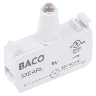 BACO BACO Series Light Block, 24V, Red LED Light 33EARL