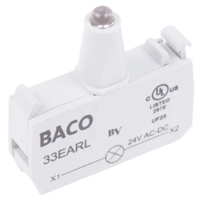 BACO BACO Series Light Block, 24V, Red LED Light 33EARL