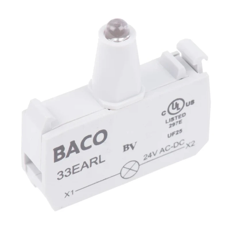 BACO BACO Series Light Block, 24V, Red LED Light 33EARL