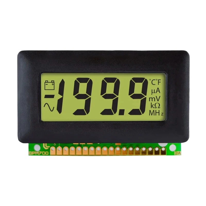 Lascar 8556 Series Digital Voltmeter DC LCD Display 3.5-Digits ±1 % 32 mm Cutout Width 62 mm DPM 700S-0