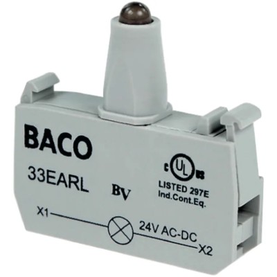 BACO BACO Series Light Block, 24V, Yellow LED Illumination, Screw Terminal, 18.2mm Width 33EAYL